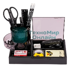 Настольный набор Deli E38254 (16 предметов) пластик, черный