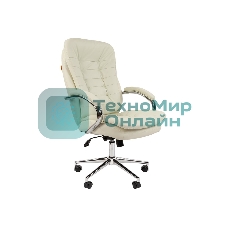 Кресло Chairman 795 белый, кожа, 120 кг