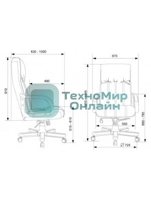 Кресло руководителя Бюрократ T-9932Walnut черный, эко.кожа, крестов. металл/дерево