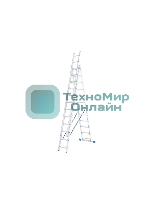 Лестница Сибртех, 3 х 12 ступеней, алюминиевая, трехсекционная