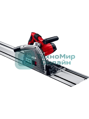 Пила погружная Зубр с шиной, 90-55 мм, диск 165 мм, 1200 Вт, ПП-55Н