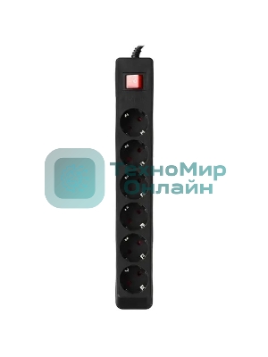 Сетевой фильтр SVEN Optima 1,8 м (6 розеток с защитными шторками) черный, цветная коробка