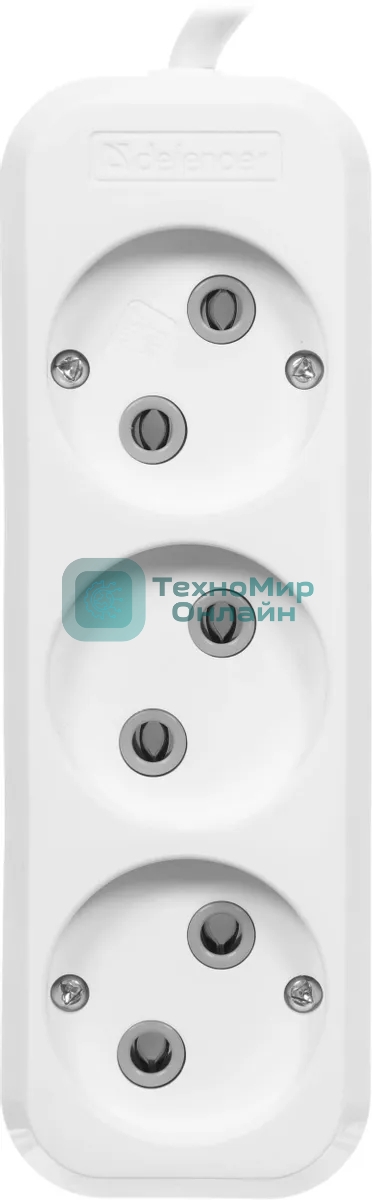 Удлинитель Defender (99275) B230 - 3 роз х 15 м, белый