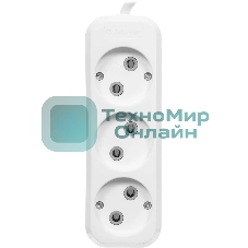 Удлинитель Defender (99275) B230 - 3 роз х 15 м, белый