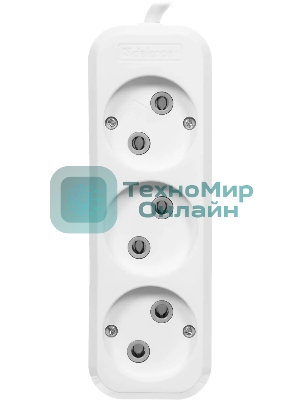 Удлинитель Defender (99275) B230 - 3 роз х 15 м, белый