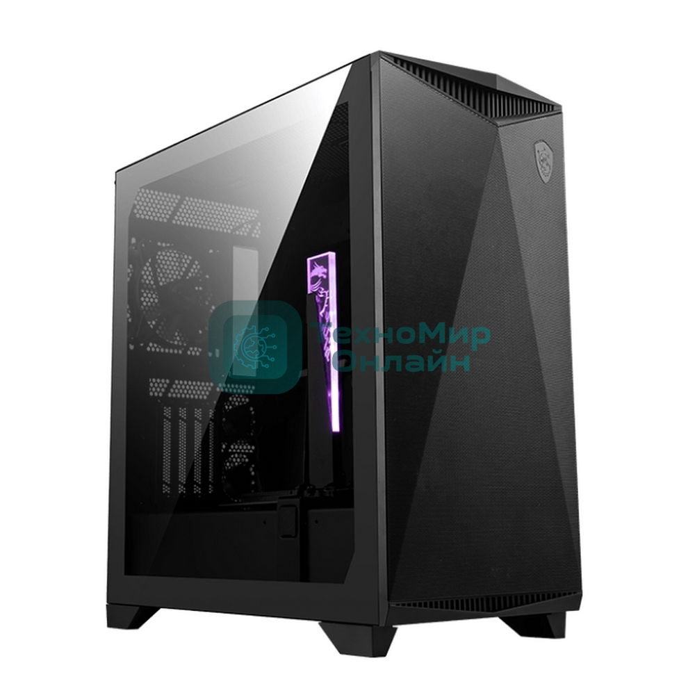 Компьютерный корпус MSI MPG GUNGNIR 300P AIRFLOW Midi Tower, EATX, 2xUSB 3.2 Gen 1, 1xUSB 3.2 Gen2 Type-C, 4x120мм PWM black Fan, 1x80мм Fan, 2x 6015 Fan, MPG PCI-E 4.0 X16 RISER CABLE, Tempered Glass Window