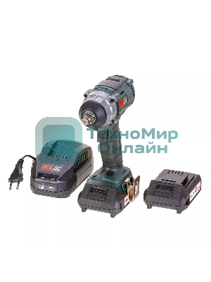 Профессиональный бесщеточный гайковерт аккумуляторный KLPRO KLSS18B-20 (18В, Li-ion-2шт, 2.0А·ч, 250Нм, 2 скорости, подсветка,З/У,в кейсе)