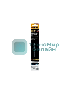 Сверло спиральное по металлу Denzel 12 x 205 мм, Р6М5, Golden Tip, удлиненное