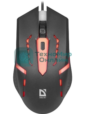 Мышь проводная Defender Flash MB-600L черный, 1200 dpi, USB, кнопки - 4
