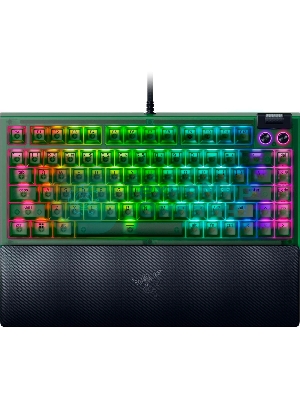 Клавиатура Razer BlackWidow V4 75% Orange Switch Phantom Green Edition проводная, USB Type-A, зелёный