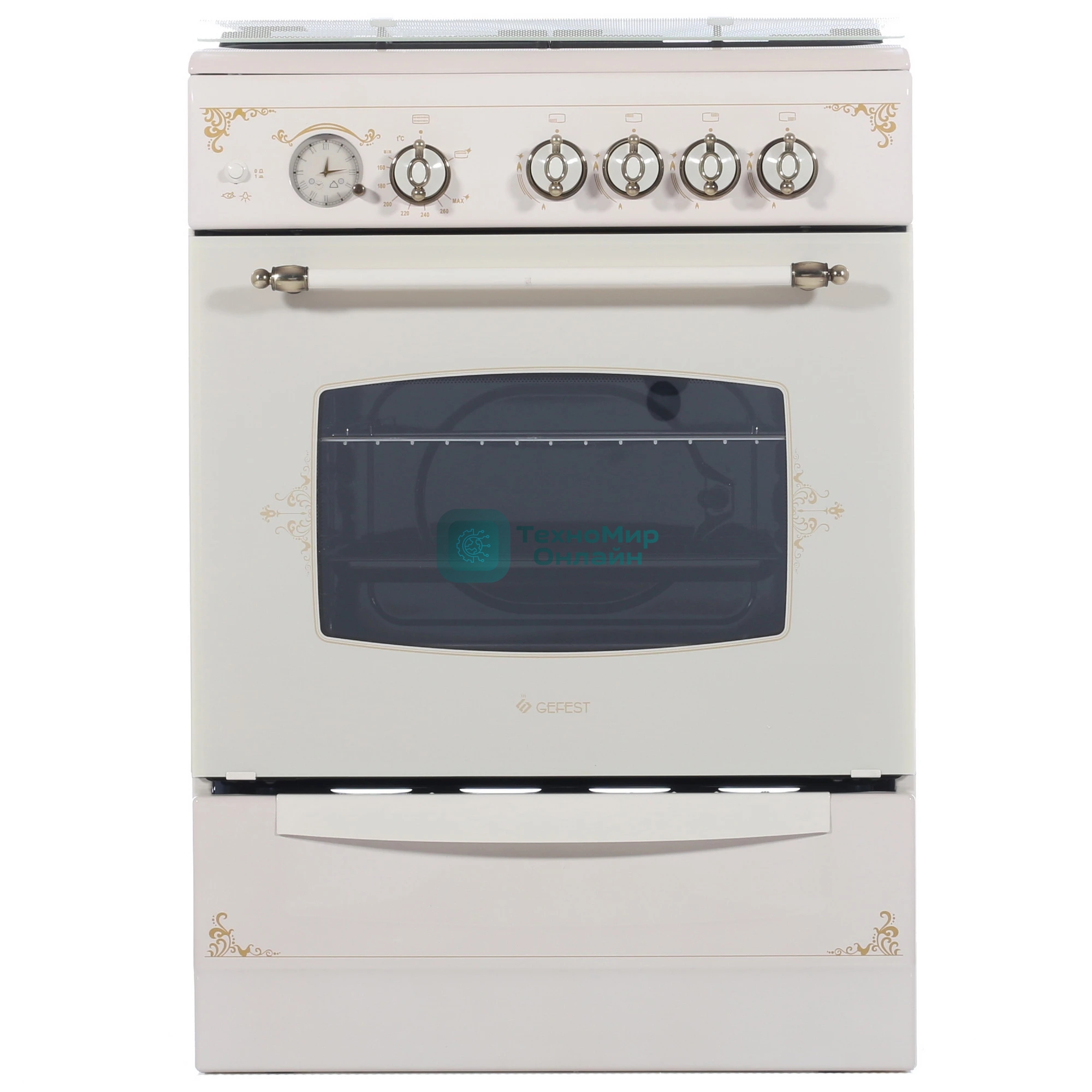 Плита газовая Gefest ПГ 6100-03 0279 бежевый, конфорок 4 шт, духовка 52 л, 60 см x 85 см x 60 см