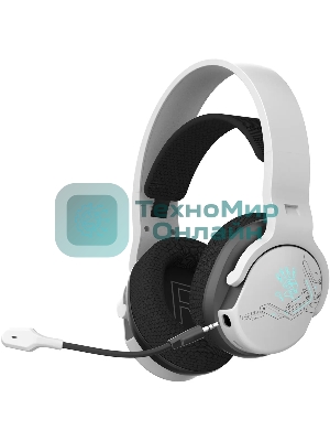 Гарнитура Bloody GR370 белый, беспроводная + проводная, Bluetooth, до 45 ч, подсветка