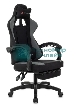 Кресло Zombie Weaver черный/серый, ткань, подголовник, подставка для ног