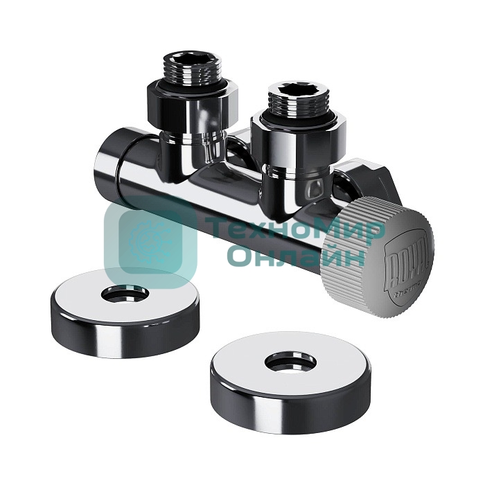 Узел нижнего подключения термостатический угловой Royal Thermo Design Pro 15мм М30х1,5 (Хром)