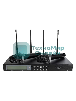 Микрофонная система Intrend ITWMIC-JS-HH цифровая, беспроводная, двухканальная. 2 ручных микрофона, диапазон UHF, LCD дисплей