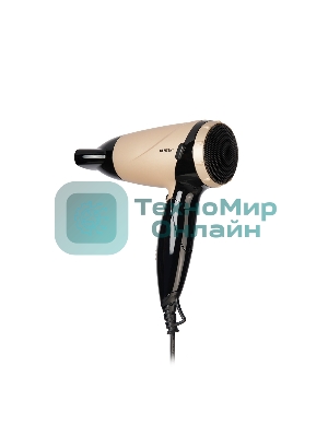 Фен Centek CT-2209 BLG черный/золотой перламутр, 1600 Вт, компактный