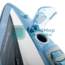 Утюг BRAYER 4002BR, 2400 Вт, керамич, Пар 140 г/м антикапля, разбрыз, резер 360мл, самоотчис,