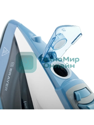 Утюг BRAYER 4002BR, 2400 Вт, керамич, Пар 140 г/м антикапля, разбрыз, резер 360мл, самоотчис,