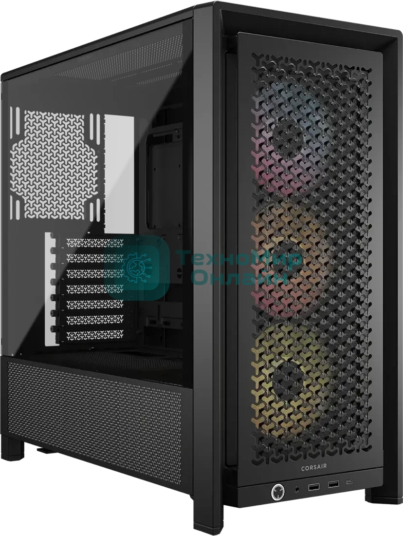 Корпус Corsair Frame 4000D RS ARGB Black, Midi-Tower, чёрный, 3 x 120 мм