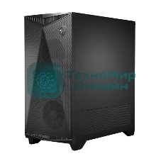 Компьютерный корпус MSI MPG GUNGNIR 300P AIRFLOW Midi Tower, EATX, 2xUSB 3.2 Gen 1, 1xUSB 3.2 Gen2 Type-C, 4x120мм PWM black Fan, 1x80мм Fan, 2x 6015 Fan, MPG PCI-E 4.0 X16 RISER CABLE, Tempered Glass Window