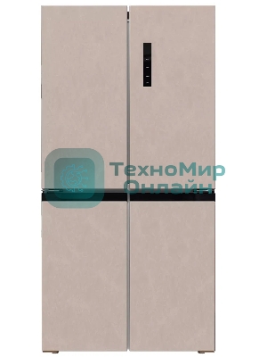 Холодильник LEX LCD505BgID бежевый трехкамерный 321/144л морозилка снизу, No Frost, Side by Side