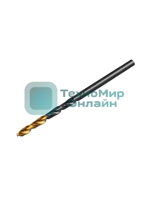 Сверло по металлу Denzel 2,5 мм, HSS-Tin, Golden Tip, 10 шт.