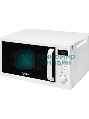 Микроволновая печь Midea AM820CUK-W белый, 20 л, 800 Вт, переключатели - кнопки, поворотный механизм