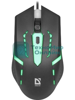 Мышь проводная Defender Flash MB-600L черный, 1200 dpi, USB, кнопки - 4