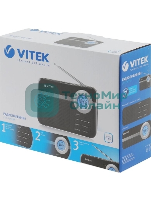 Радиоприемник Vitek VT-3592 (BK) Тип батареек UM-2/С. Выходная мощность 1 вт.