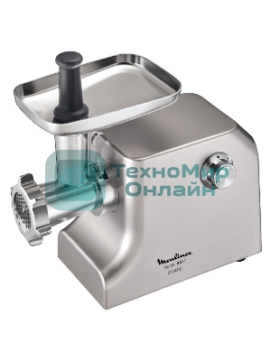 Мясорубка электрическая Moulinex ME858D32 серебристый, 2100 Вт, 5.5 кг/мин, реверс, защита от перегрузки, насадки - 8