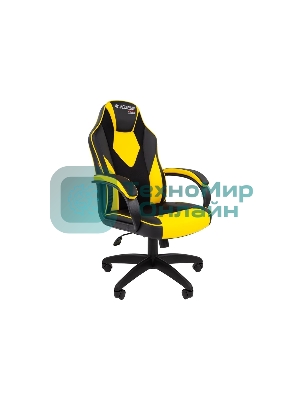 Кресло игровое Chairman game 17 экопремиум, черный/желтый
