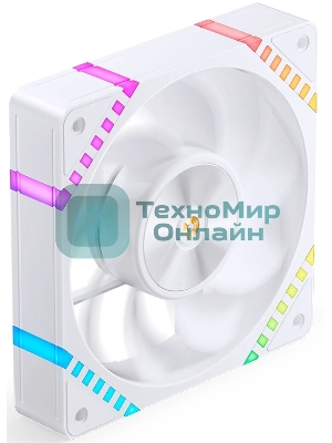 Вентилятор для корпуса JONSBO HF2-120WR Reverse (120x120x25мм, 4-pin PWM, ARGb, 63.3CFM, 29.5dBA, 2200RPM, белый)