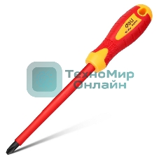 Диэлектрическая крестовая отвертка Deli DL518150 PH3х150 мм сталь Cr-V, сертификат VDE для работ под напряжением до 1000 В