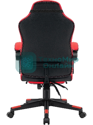 Кресло Defender DIABLO BLACK/RED черный/красный, экокожа, подставка для ног