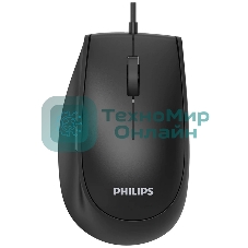 Мышь проводная Philips SPK7327 черный, 1600 dpi, USB, кнопки - 5