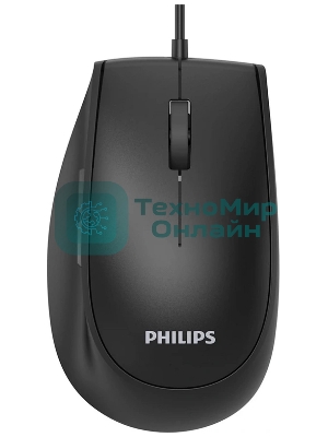 Мышь проводная Philips SPK7327 черный, 1600 dpi, USB, кнопки - 5