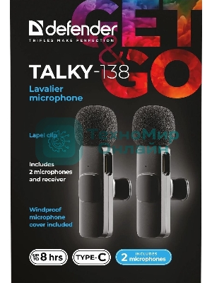 Петличный микрофон Defender Talky-138 wrls