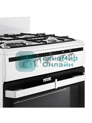 Плита газовая Hansa FCGW51001 белый, конфорок 4 шт, духовка 56 л, 50 см x 85 см x 60 см