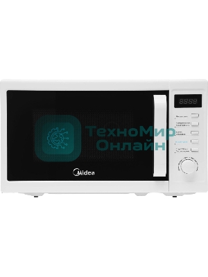 Микроволновая печь Midea AM820CUK-W белый, 20 л, 800 Вт, переключатели - кнопки, поворотный механизм