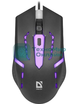 Мышь проводная Defender Flash MB-600L черный, 1200 dpi, USB, кнопки - 4