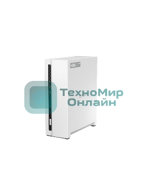 Сетевое хранилище SMB QNAP TS-133 NAS 1 HDD tray. ARM 4-core Cortex-A55 1.8GHz, ram 2 Gb (max), 1x1GbE, 1xUSB 2.0 port,1xUSB 3.2 Gen 1