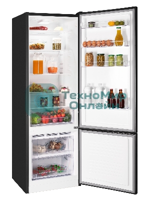 Холодильник Nordfrost NRB 124 B черный, двухкамерный 238/70 л морозилка снизу