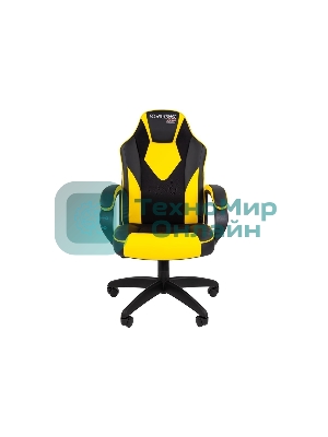 Кресло игровое Chairman game 17 экопремиум, черный/желтый