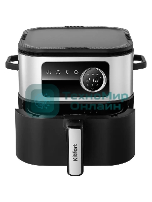 Аэрогриль Kitfort КТ-8127 черный, 1930 Вт, 2 л, сенсор, 6 программ