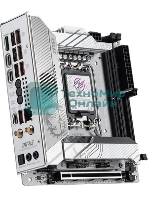 Материнская плата MSI MPG Z890I EDGE TI WIFI, LGA 1851, Intel Z890, 2xDDR5, 2xSATA, 4xM.2, 1xPCIe 5.0 x16, 1xHDMI, 2xThunderbolt 4, 1xUSB-C, 1x 5Gb LAN, 7xUSB-A 10Gbps, 2xUSB-A 5Gbps, 1xUSB-C 20Gbps, 7.1, 2x3.5 мм, TOSLINK, Mini-ITX