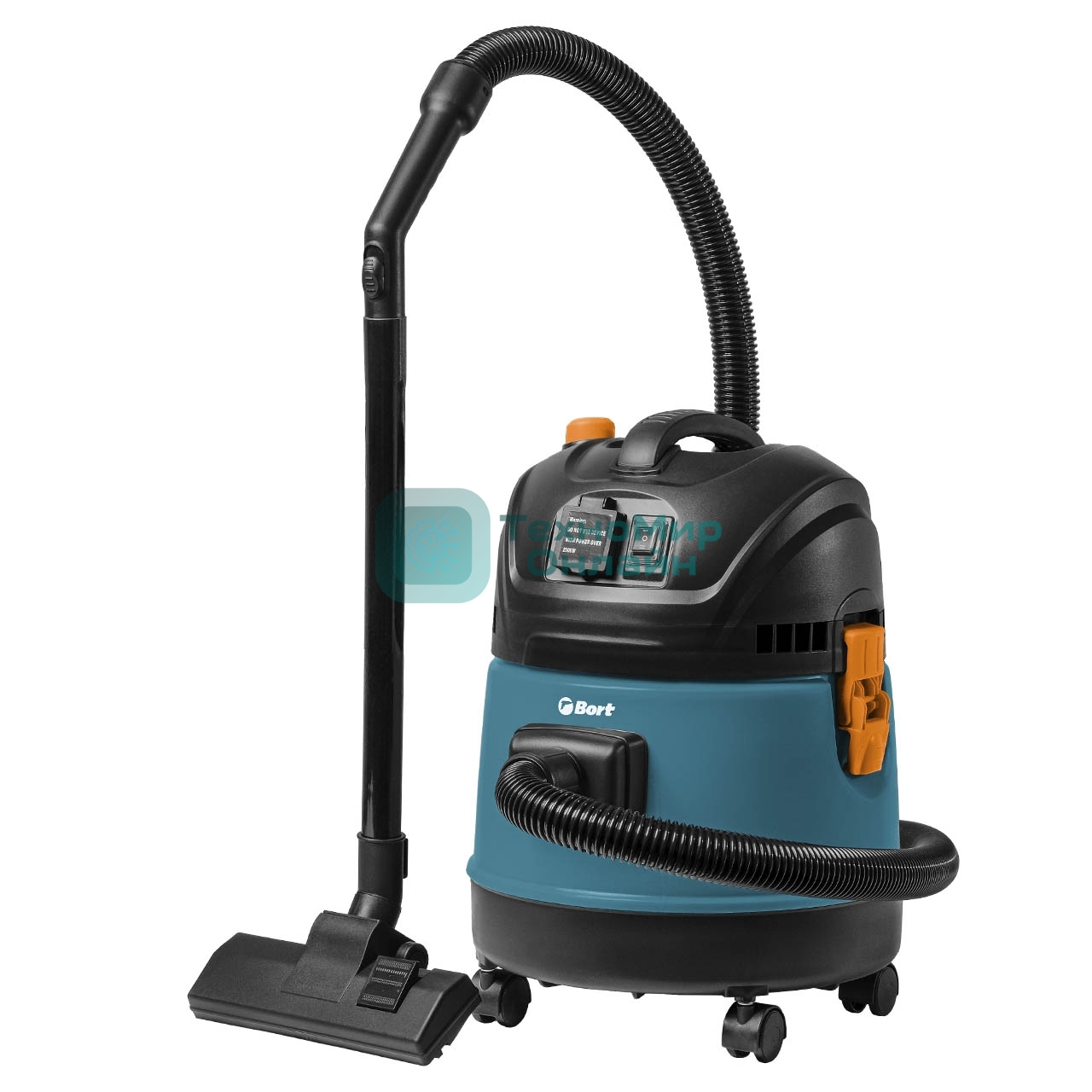 Строительный пылесос Bort BSS-1220-M (93417814) синий, 270/1200 Вт, уборка сухая/влажная, пылесборник мешок/контейнер, 20 л