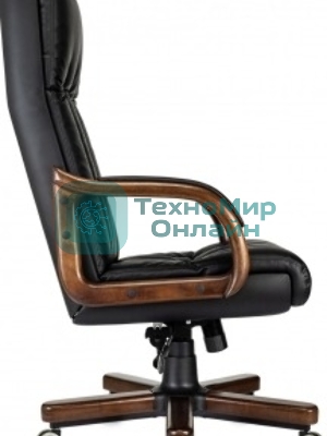Кресло руководителя Бюрократ T-9932Walnut черный, эко.кожа, крестов. металл/дерево