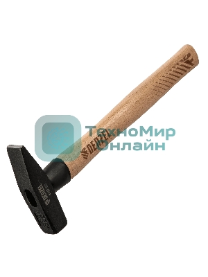 Молоток слесарный Denzel 400 г, кованый квадратный боек, буковая рукоятка