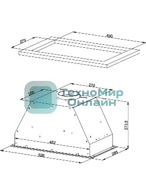 Вытяжка встраиваемая Kuppersberg Innova V 60 белый, 52.6 см, 1300 куб. м/ч, 46 дБ