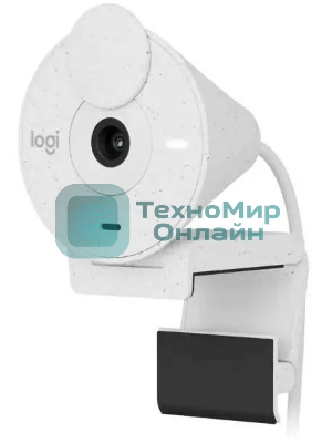 Веб-камера Logitech Brio 300 1920x1080, 30 кадр/с, USB Type-C, микрофон (шумоподавление), автоматическая фокусировка, автоосвещение, универсальное крепление белая
